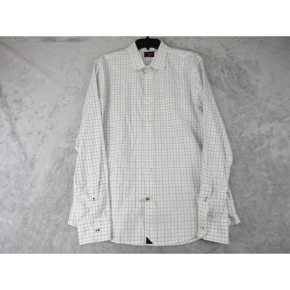 UNTUCKit Shirt Mens XL Slim Fit White Blue Green Check Tattersall Cotton XLARGE